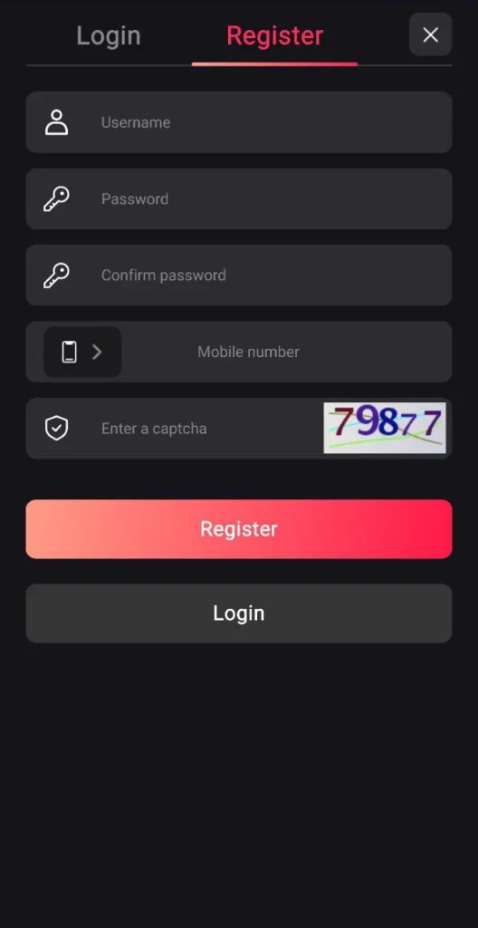 Registration form - preview
